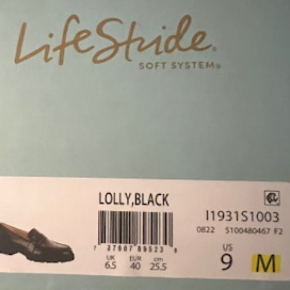 Lifestride Lolly Loafers, Black Patent, Size 9